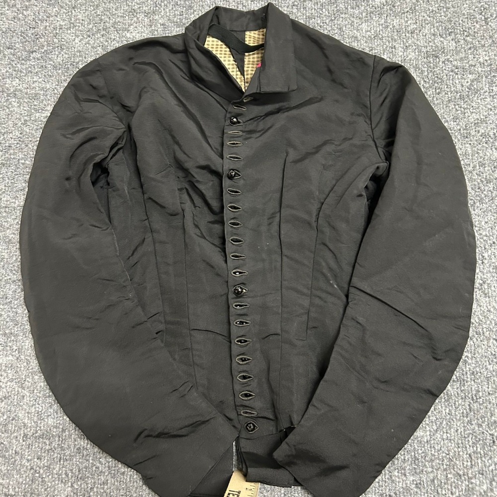 Unbranded Jacket Womens Size XS Black Silk Blend Victorian Bodice Peplum Gothic